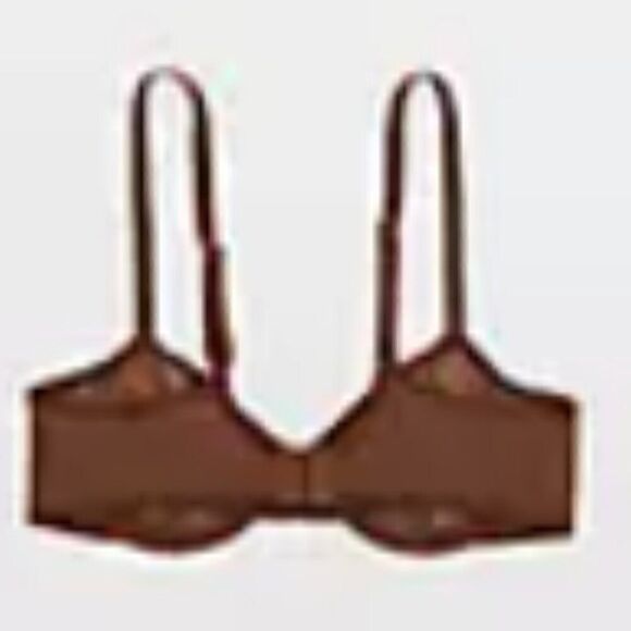 SMOOTHEZ by Aerie Mesh Unlined Bra Balconette Brown NWT - Picture 6 of 9